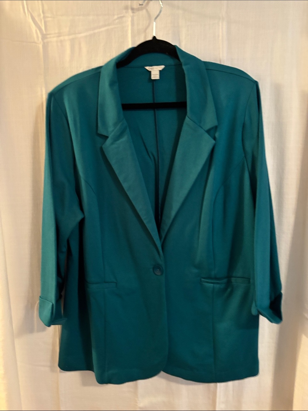Cato’s Women's Teal Green Single--Button Blazer Jacket - Classic Tailored Look